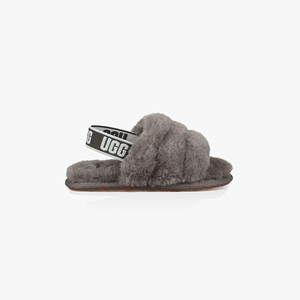 Ugg Fluff Yeah Kids Slippers Grey (3208YLASN)